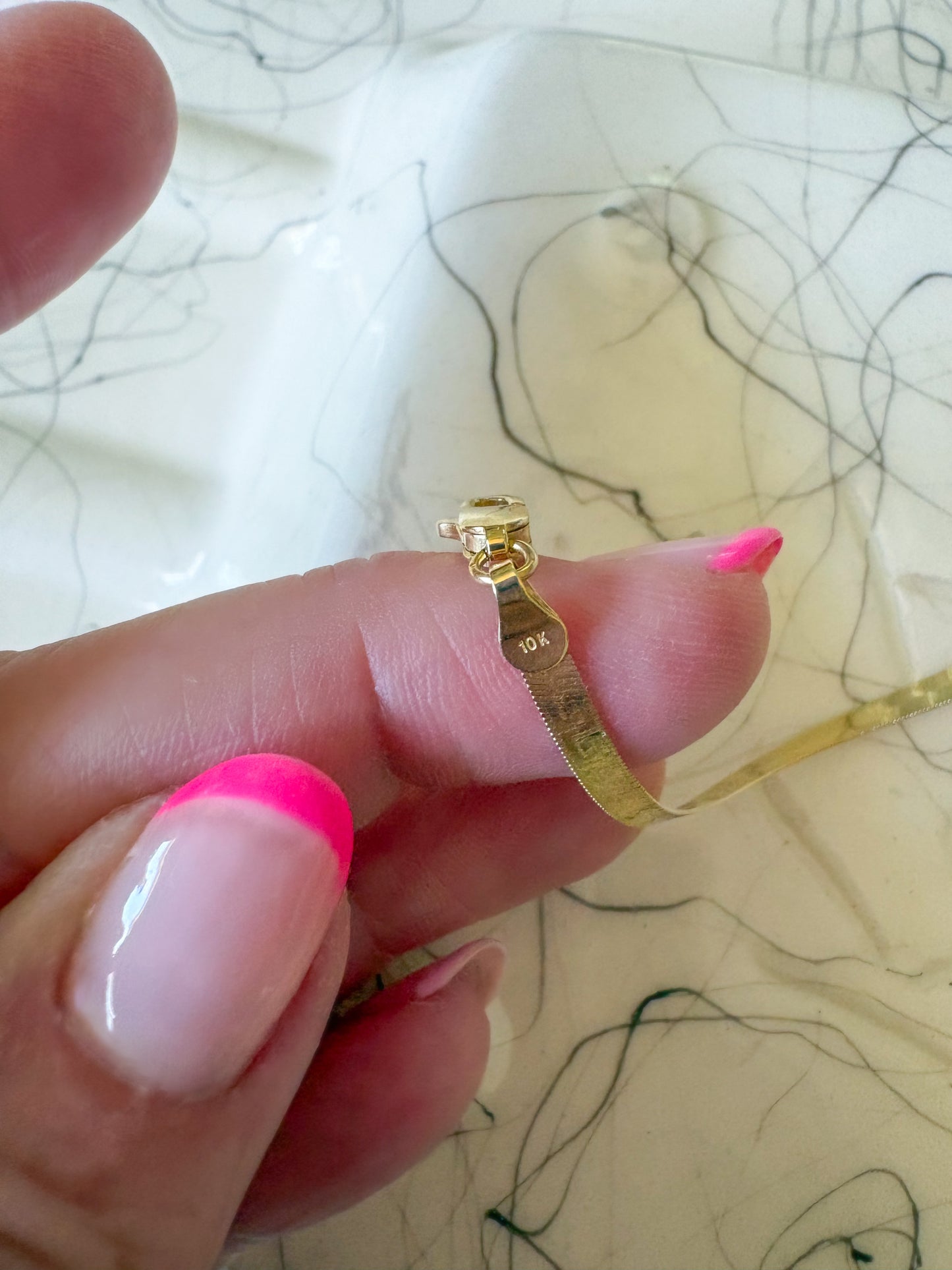Herringbone Greek Style 10k Yellow Gold 7 Inch Bracelet