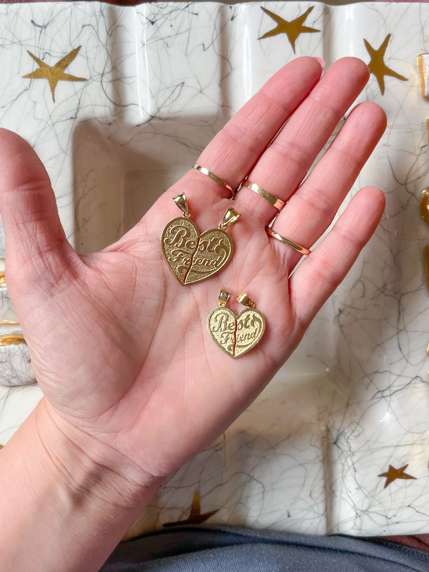 Best Friend Charms in 10k Yellow Gold - Two sizes