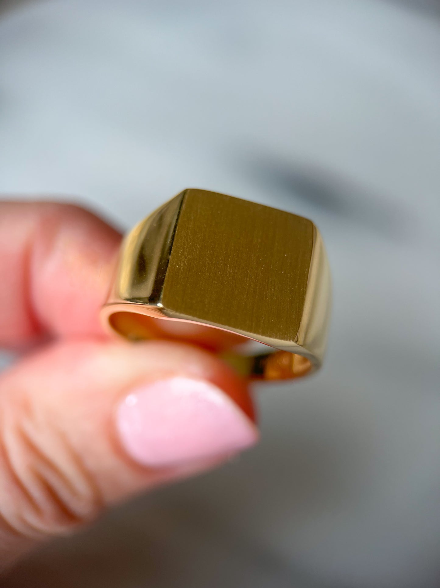 Large Signet 14k Yellow Gold Ring