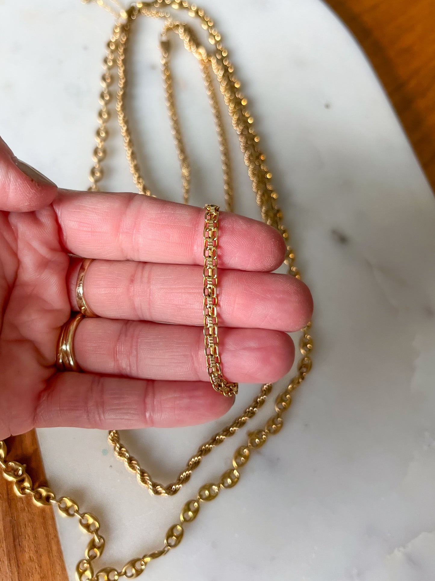 Vintage Bismark Chain 14k Yellow Gold 18 Inch Necklace