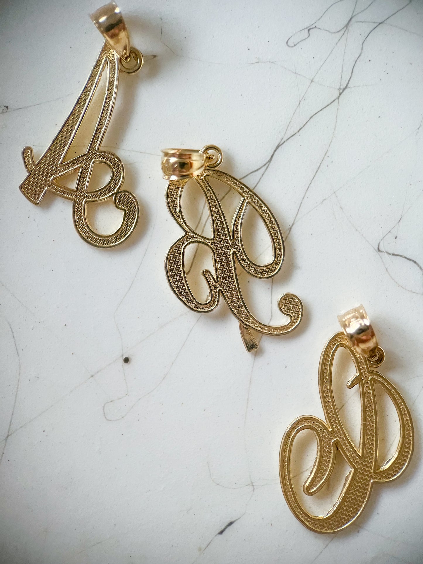 10k Yellow Gold Simple Initial Letter Charms