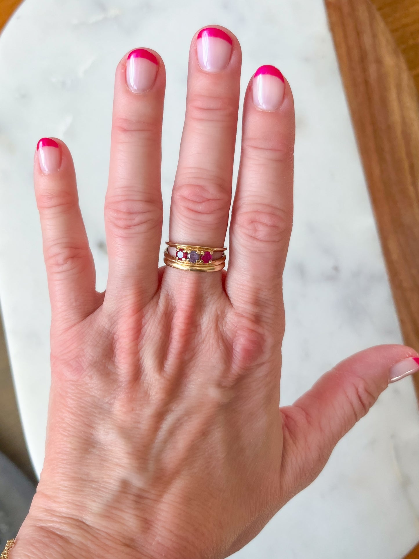 Vintage Multi Gemstone 10k Yellow Gold "Mother's Ring"