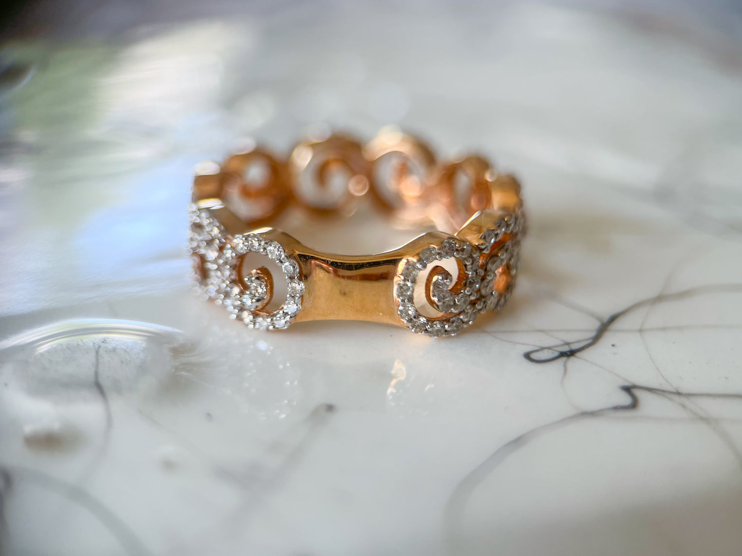 18k Rose Gold Decorative Band Ring