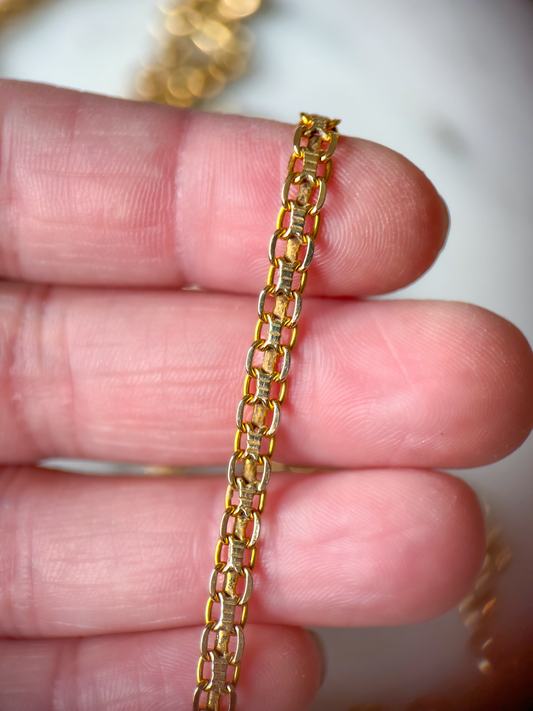 Vintage Bismark Chain 14k Yellow Gold 18 Inch Necklace