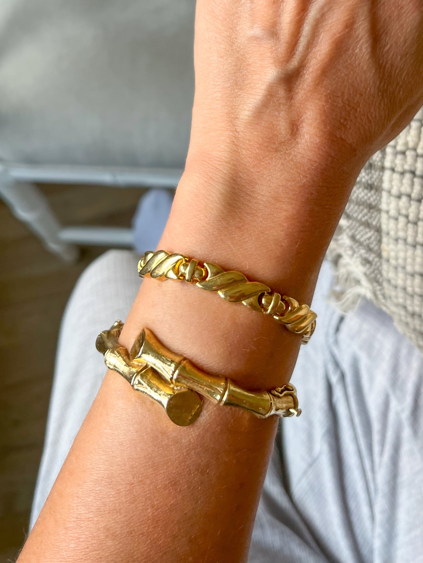 Various Vintage 14k Yellow Gold Flat Link Bracelets