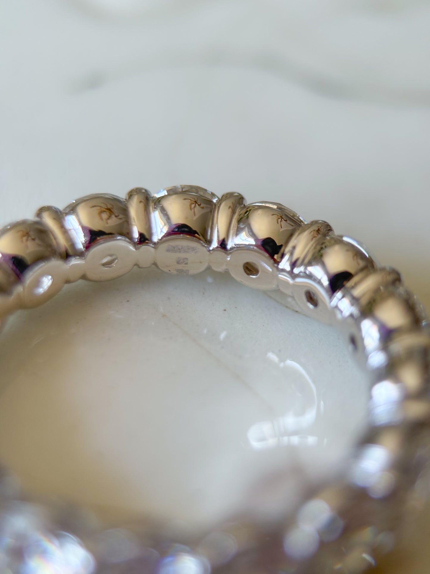 Lab Grown Diamond 14k White Gold Round 4 Carat Eternity Band