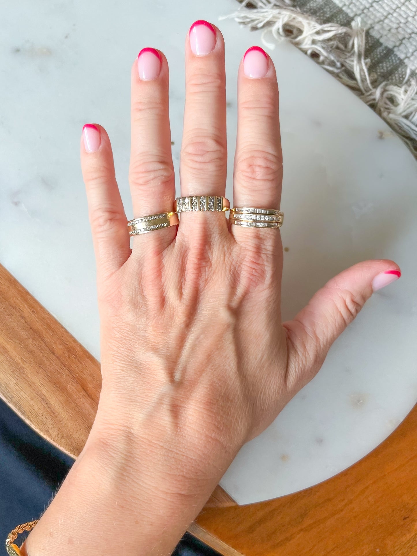 Vintage Natural Diamond and 10k Yellow Gold Band