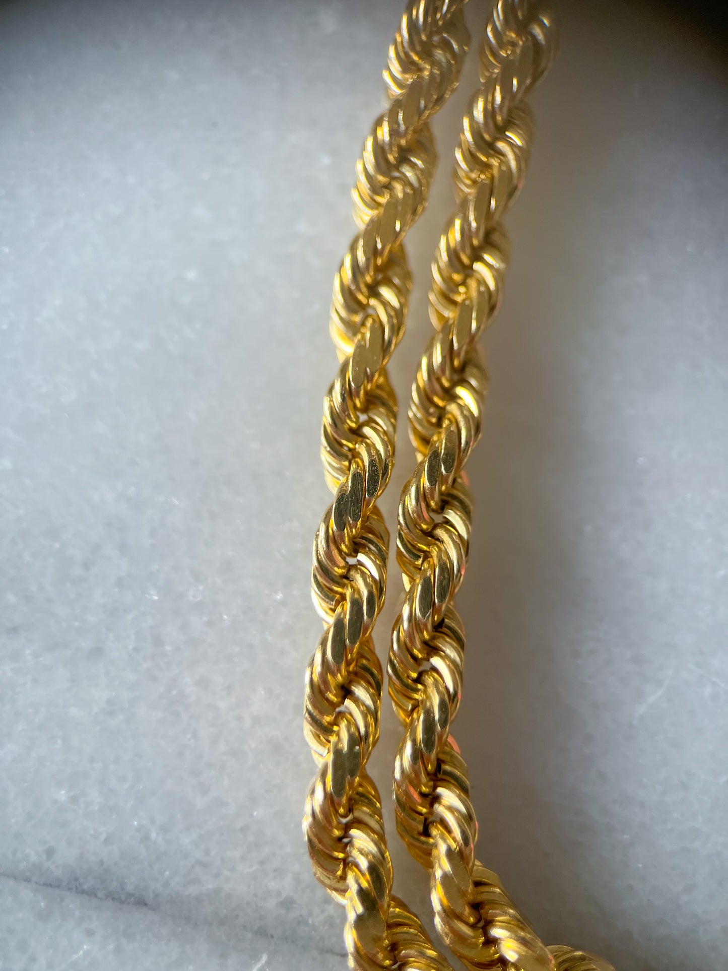 Chunky Rope Chain 10k Yellow Gold Chain 20 Inch Necklace