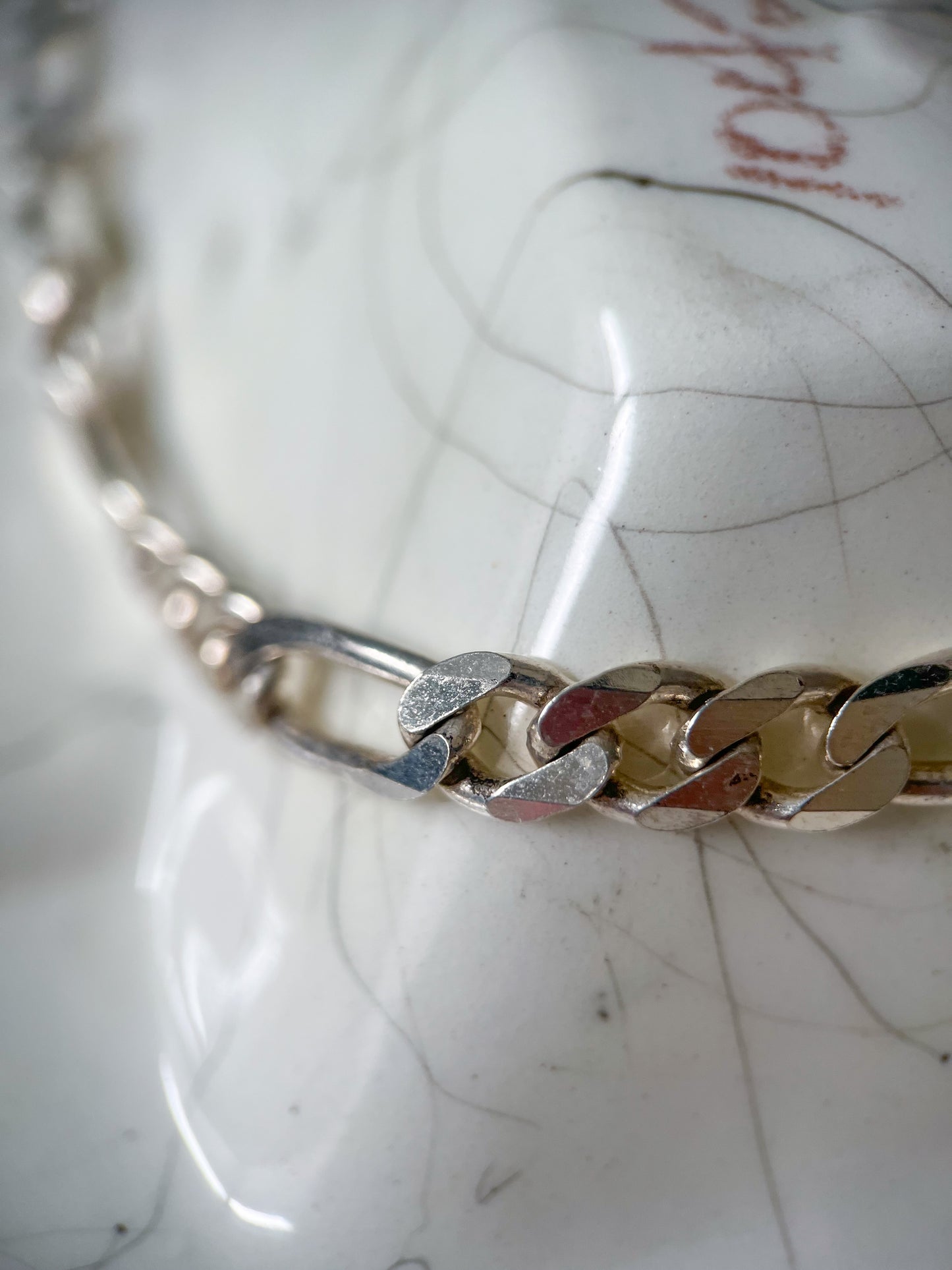 Vintage Figaro Chain Sterling Silver 20 Inch Chain Necklace, circa 1990s