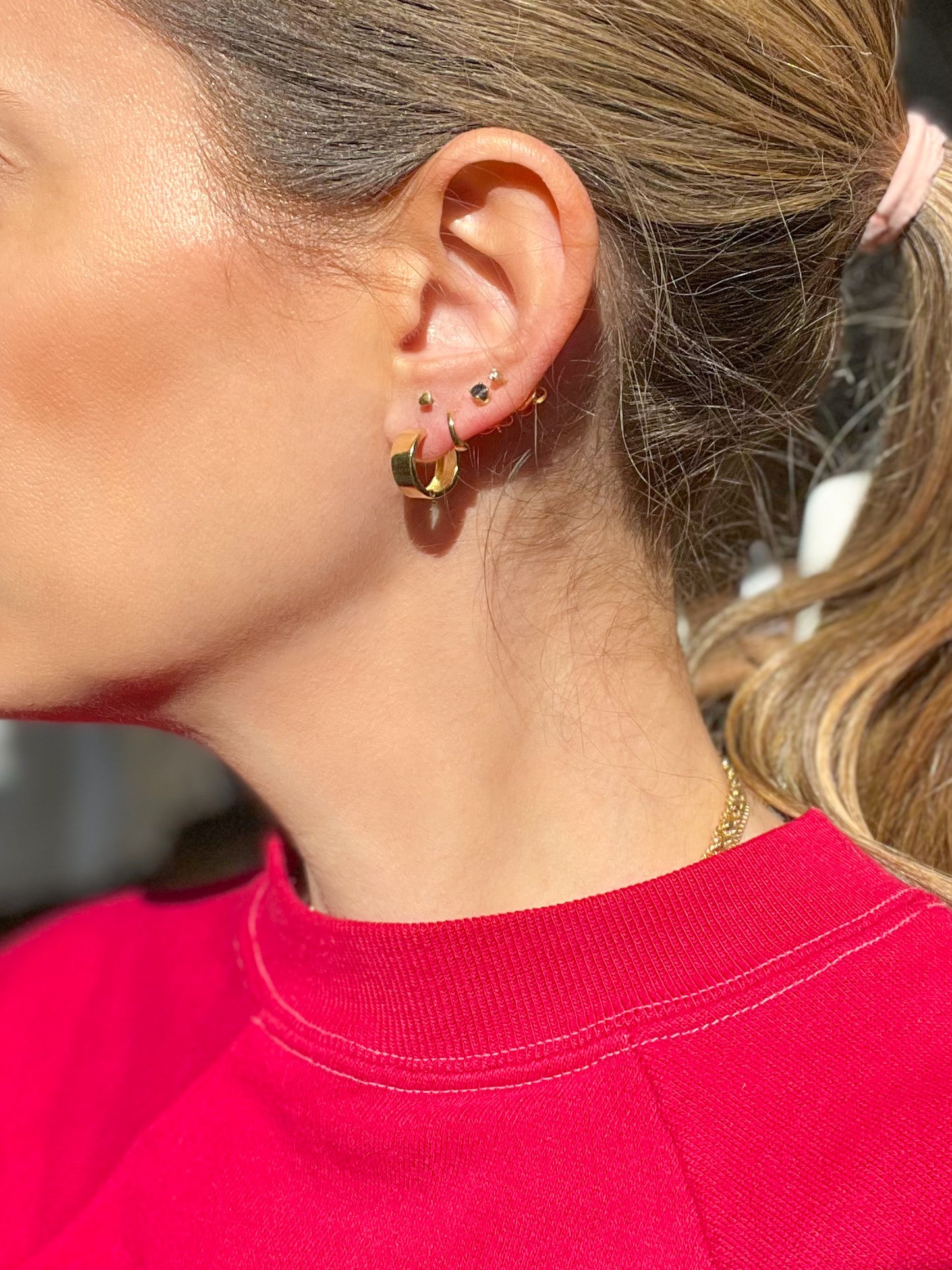 14k Yellow Gold Huggies