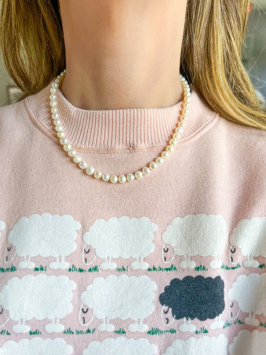 Vintage Pearl 14k Yellow Gold 16 Inch Necklace