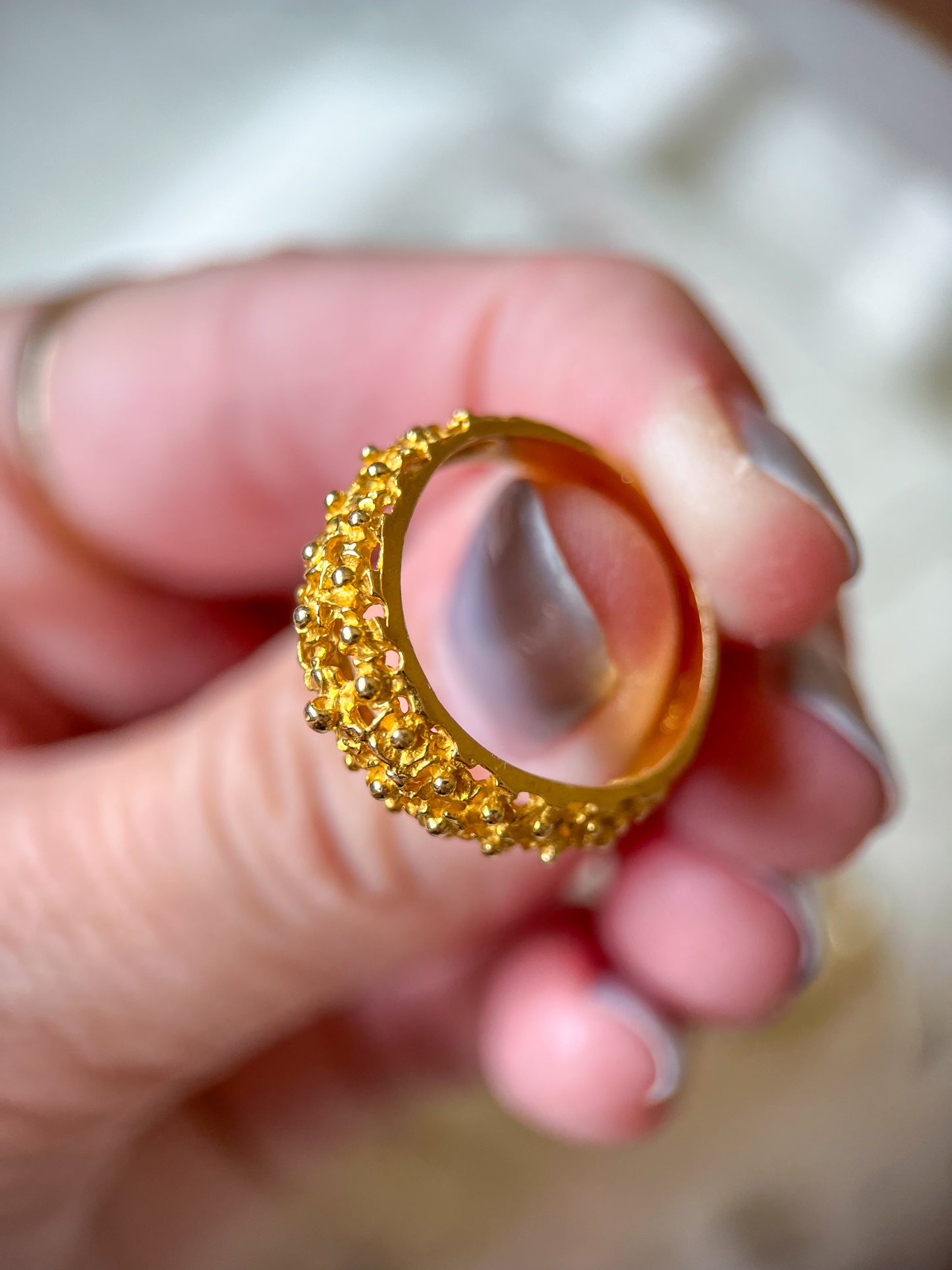 Vintage 14k Yellow Gold Nugget Ring