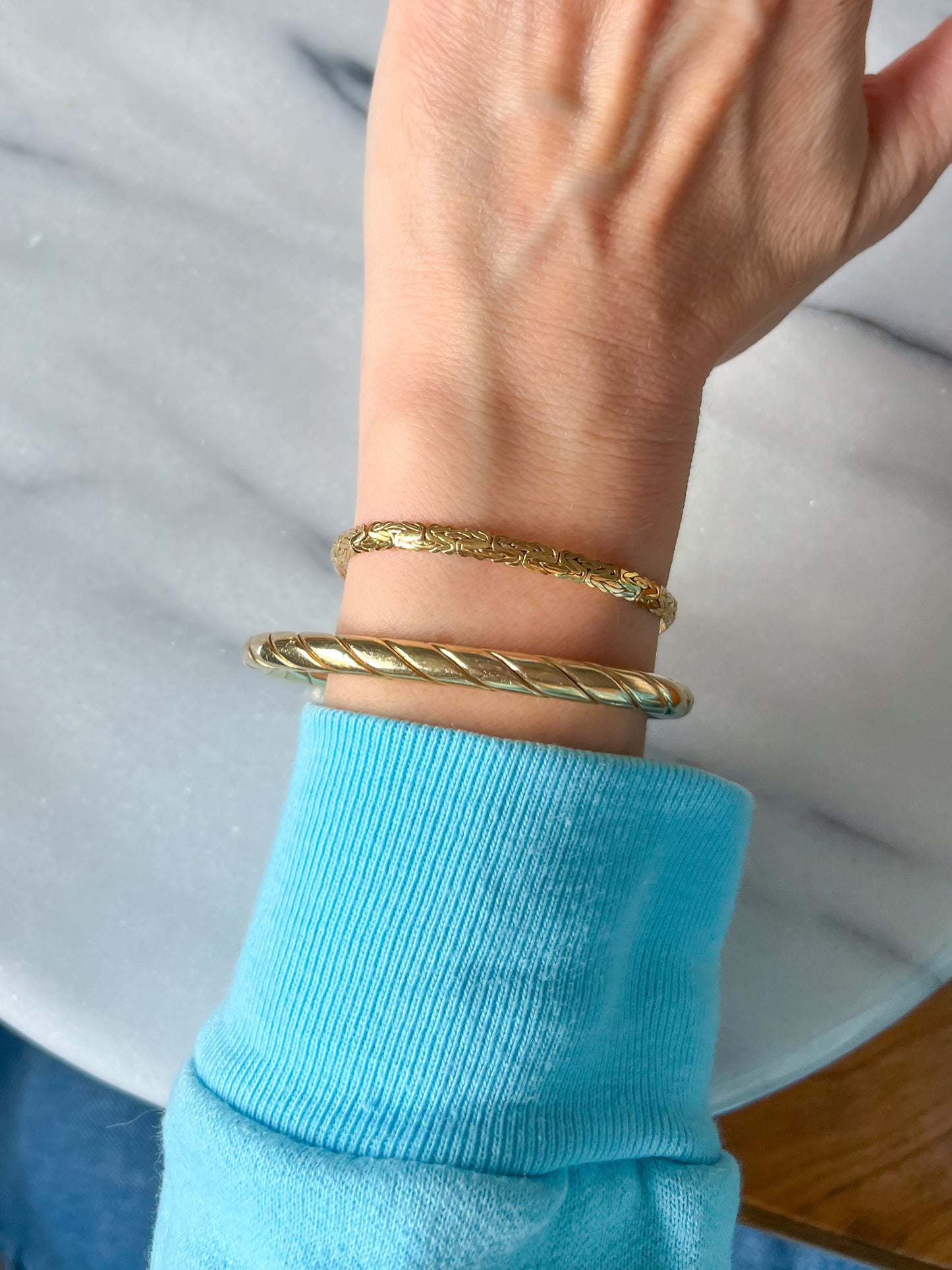 Byzantine 10k Yellow Gold 7 Inch Bracelet