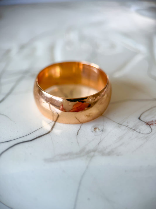 Vintage 14k Yellow Gold Thick Band Ring