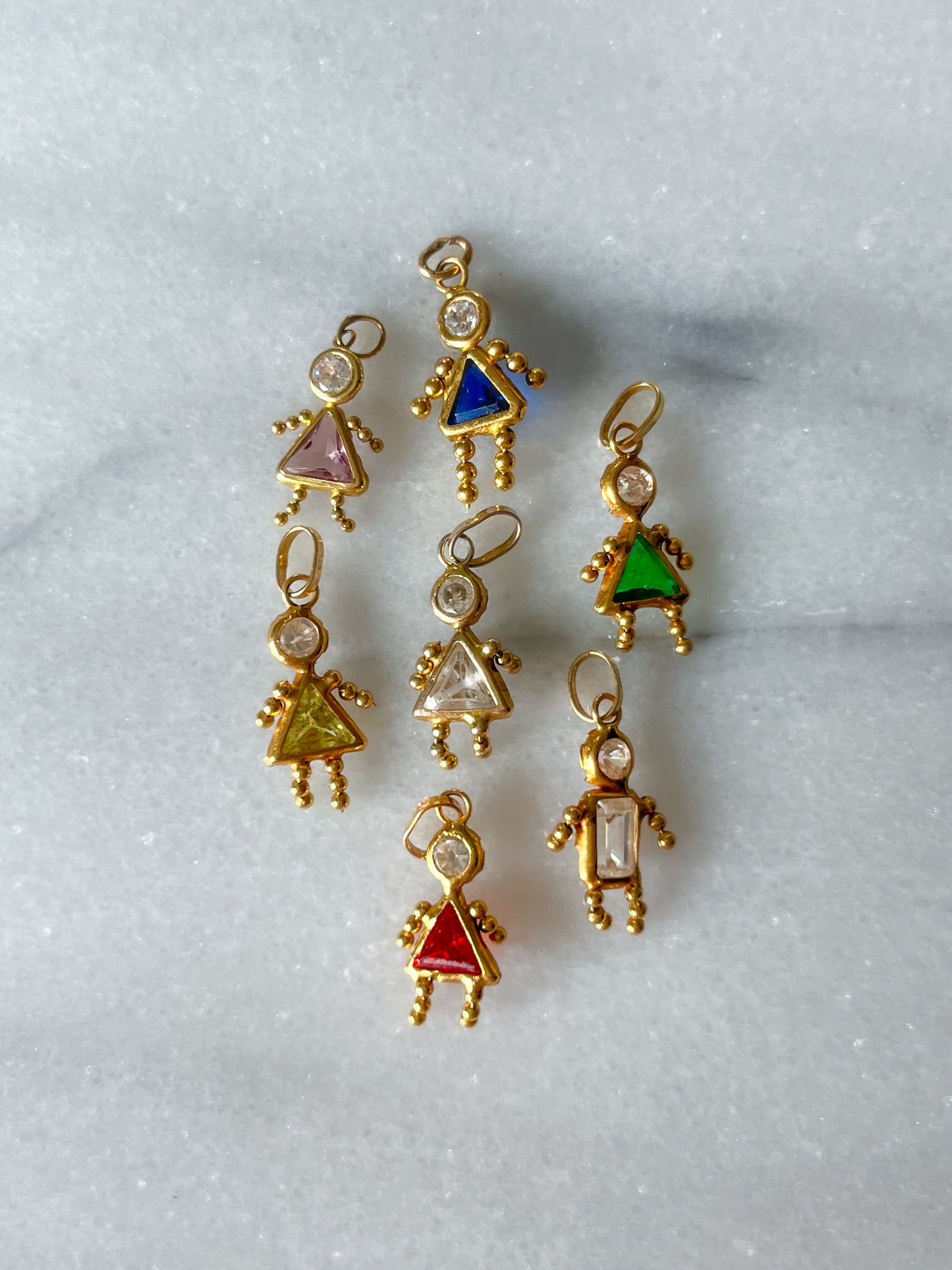 Vintage Light Purple Girl Birthstone 14k Yellow Gold Charm