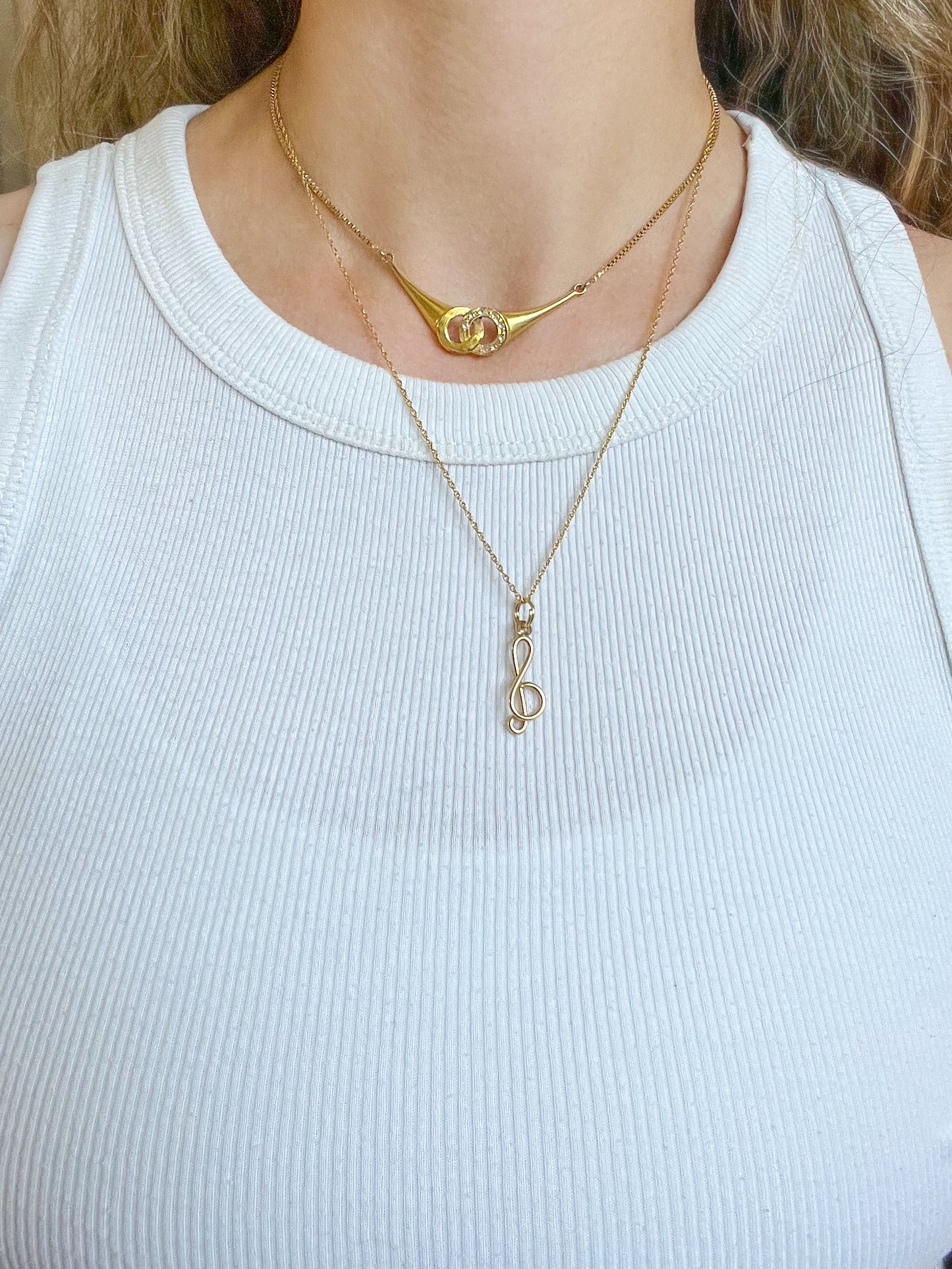 Vintage Musical Note 14k Yellow Gold Charm