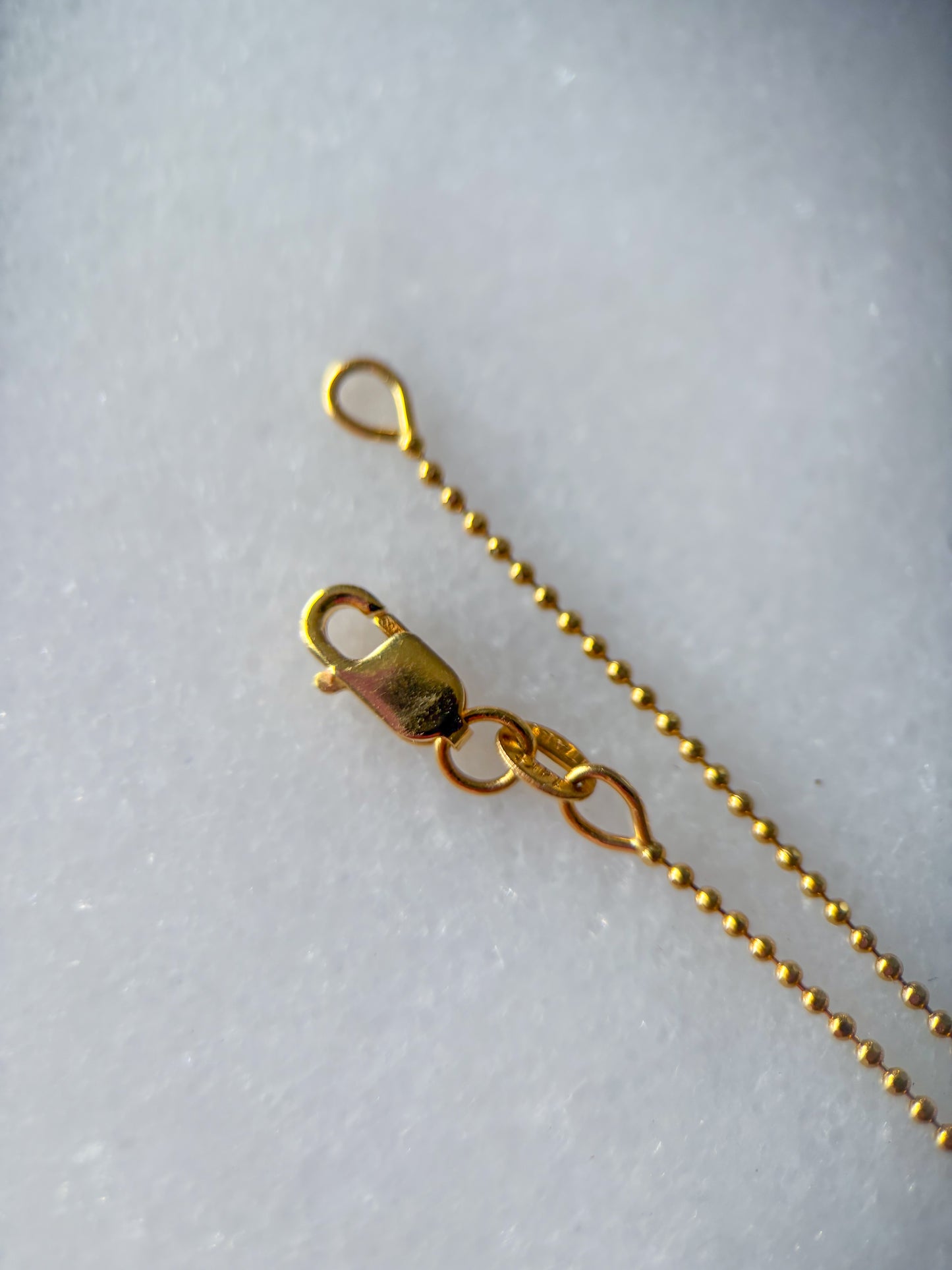 Vintage Ball Chain 14k Yellow Gold 16 Inch Necklace