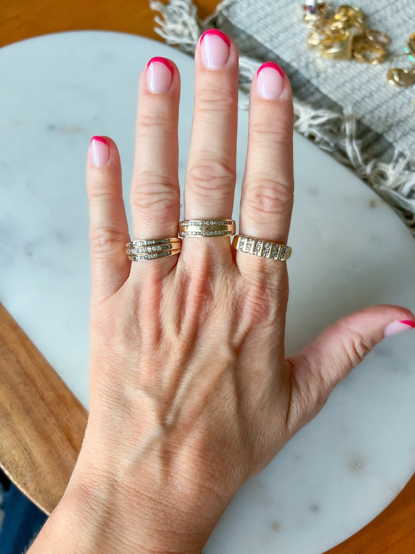 Vintage Natural Diamond and 10k Yellow Gold Band