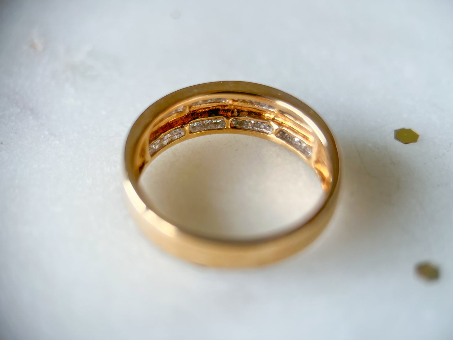 Vintage Natural Diamond and 10k Yellow Gold Band
