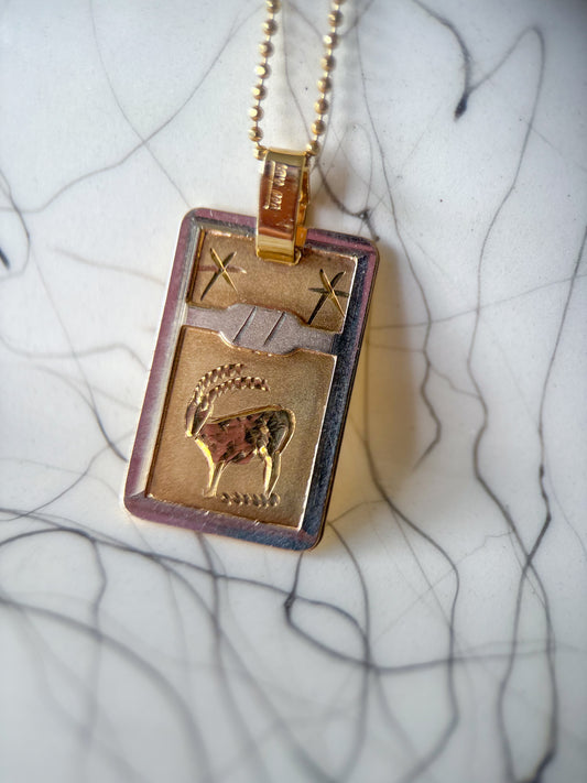 Vintage Capricorn 14k Yellow Gold Charm