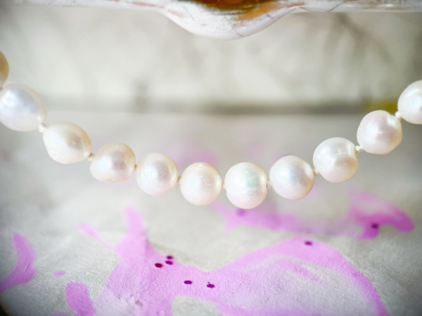 Vintage Pearl 14k Yellow Gold 16 Inch Necklace
