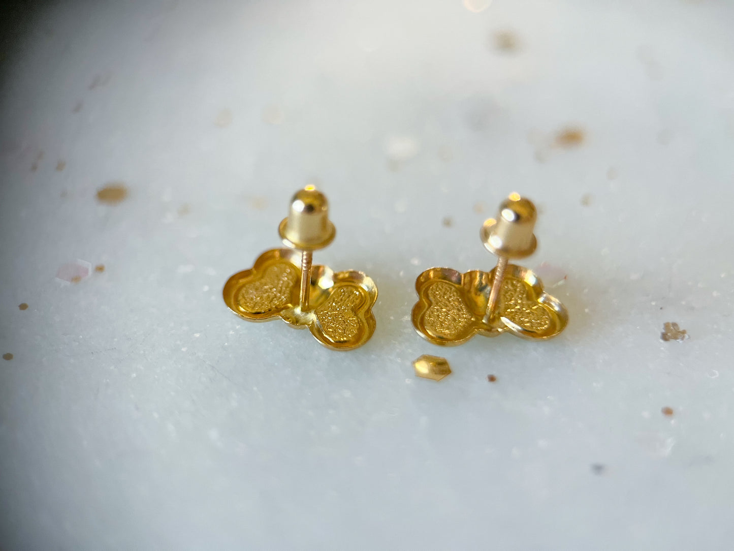 Mini 14k Yellow Gold Turquoise Butterfly Stud Earrings