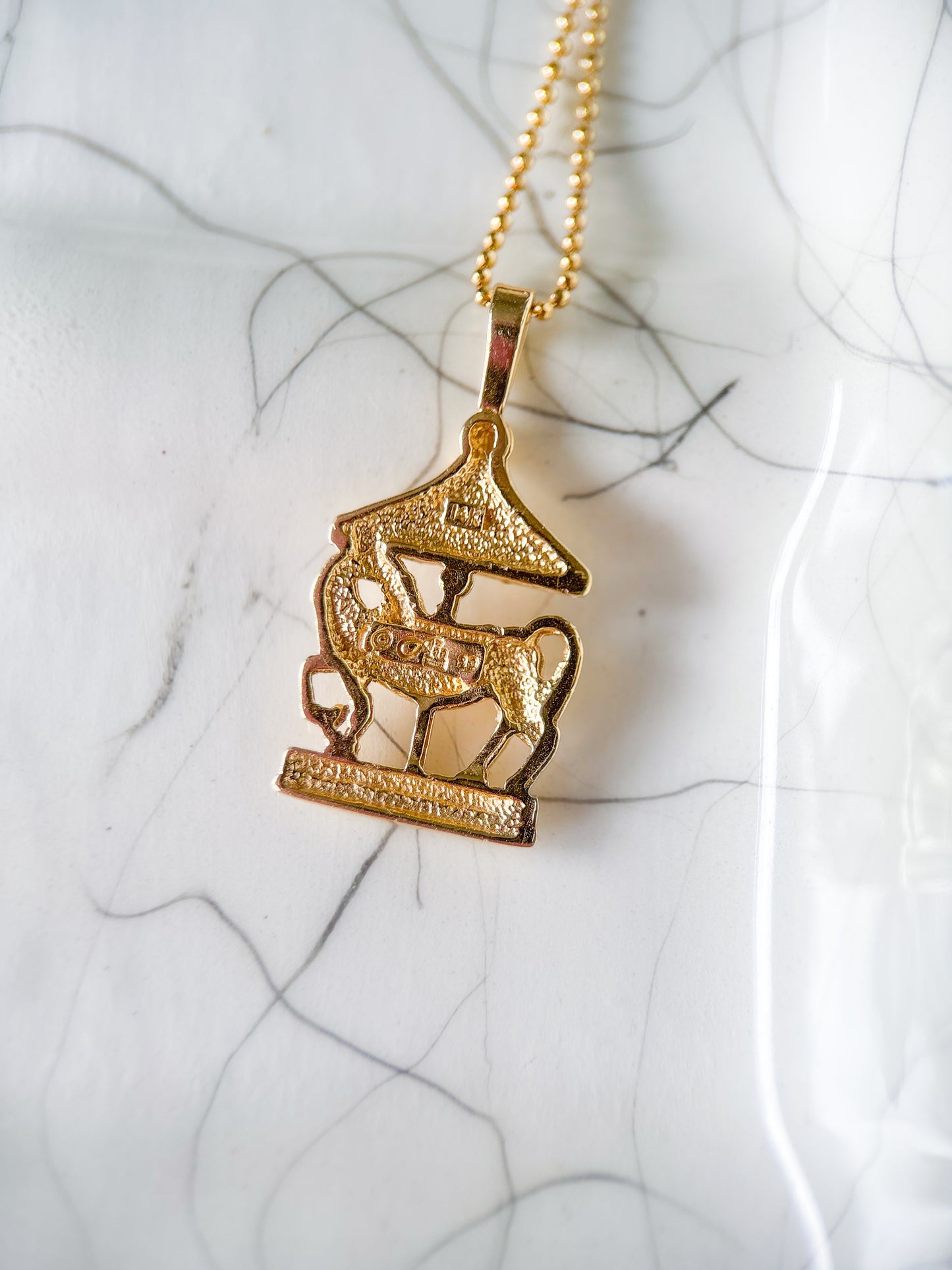 Vintage Carousel 14k Yellow Gold Charm