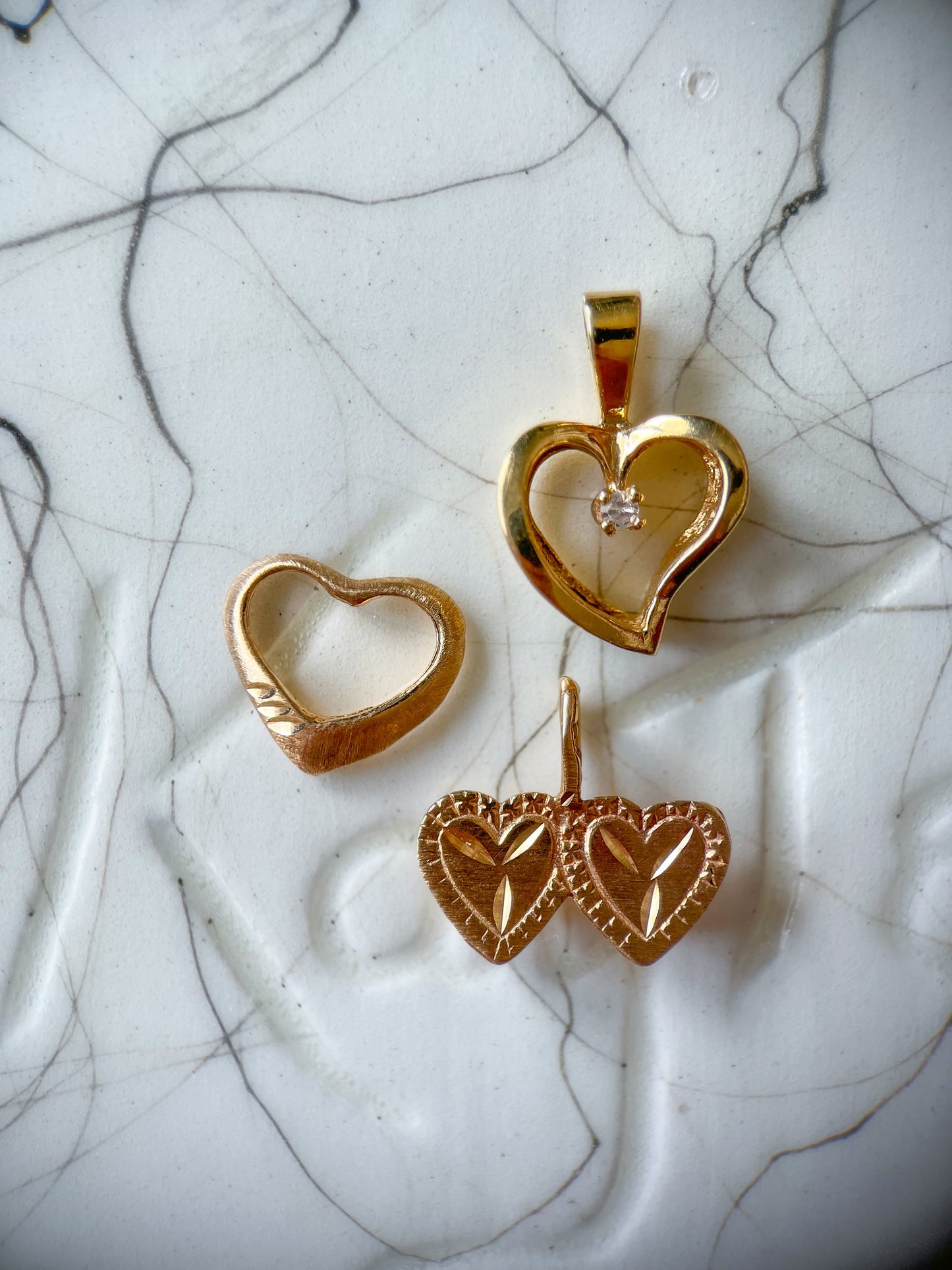 Vintage Open Heart 14k Yellow Gold Charm