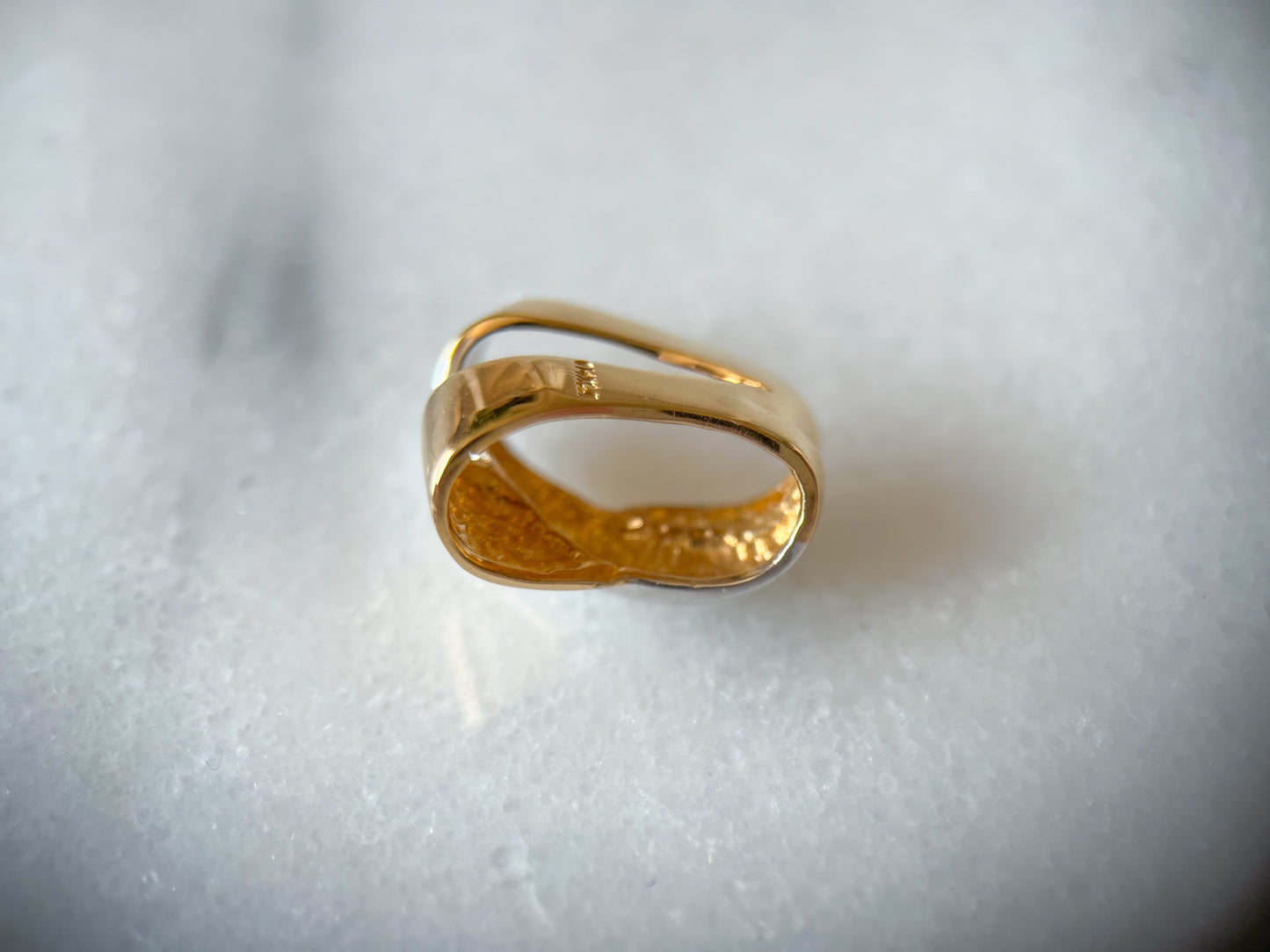 Vintage Two Toned Slider in 14k Yellow and White Gold