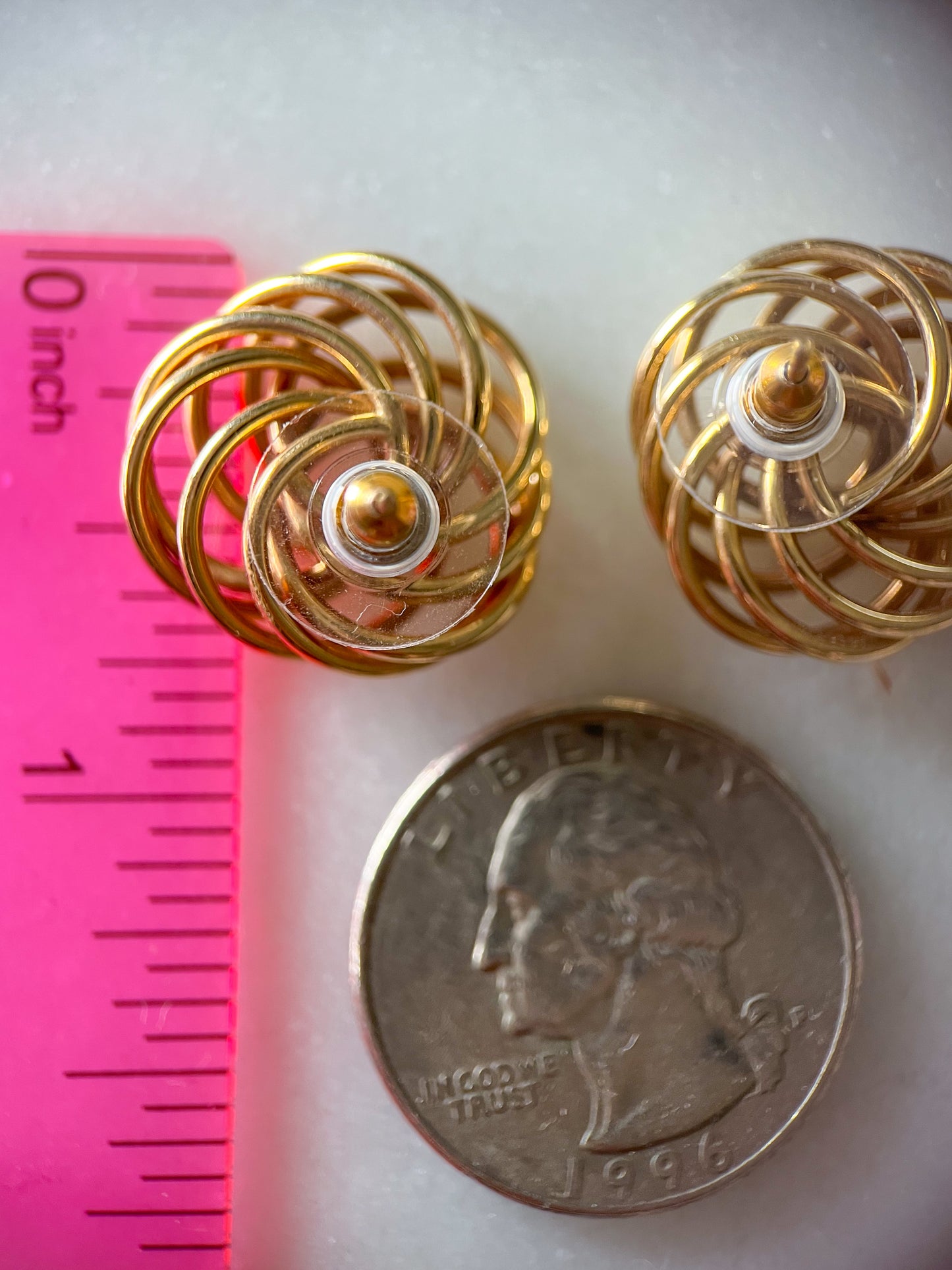 Vintage Large Knot 14k Yellow Gold Stud Earrings, circa 1980s