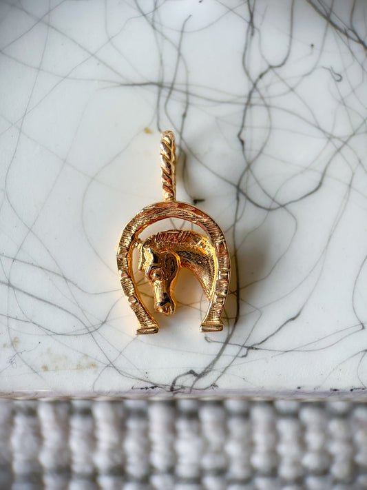 Vintage Horseshoe 14k Yellow Gold Charm