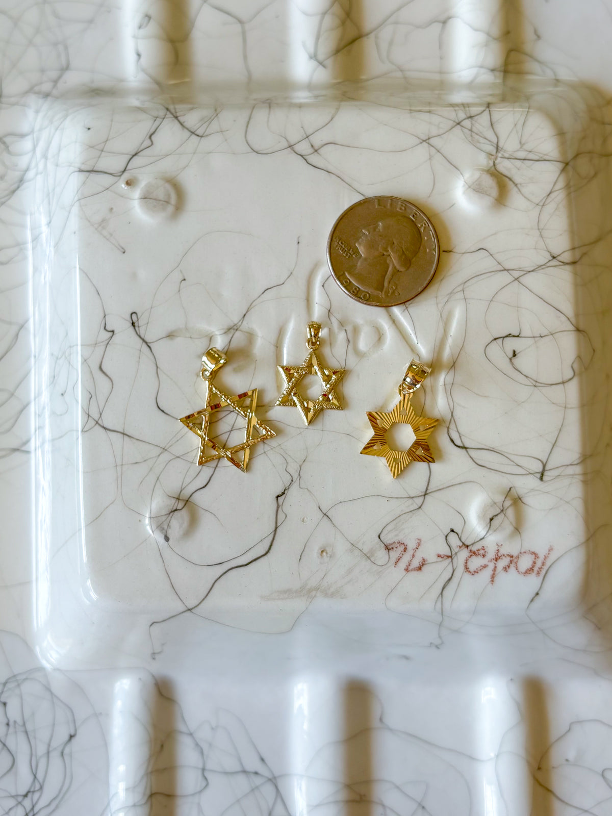 Various 10k Yellow Gold Star of David Charms