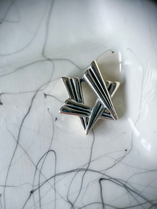 Vintage Star of David Chunky Sterling Silver Charm