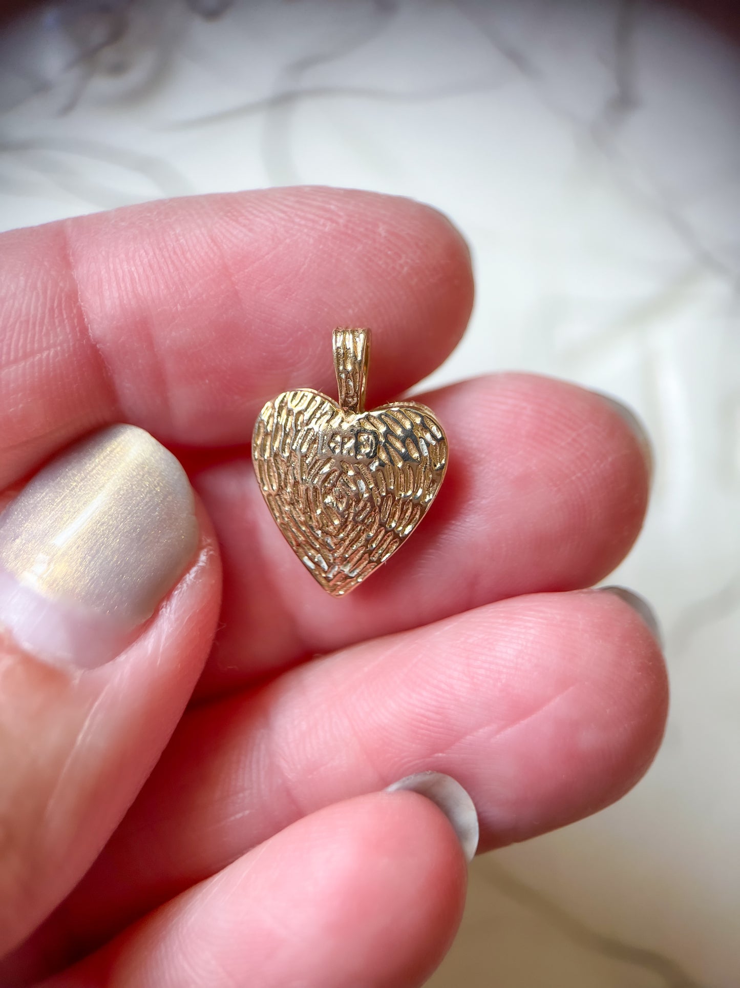 Vintage Pearl and 14k Yellow Gold Heart Charm