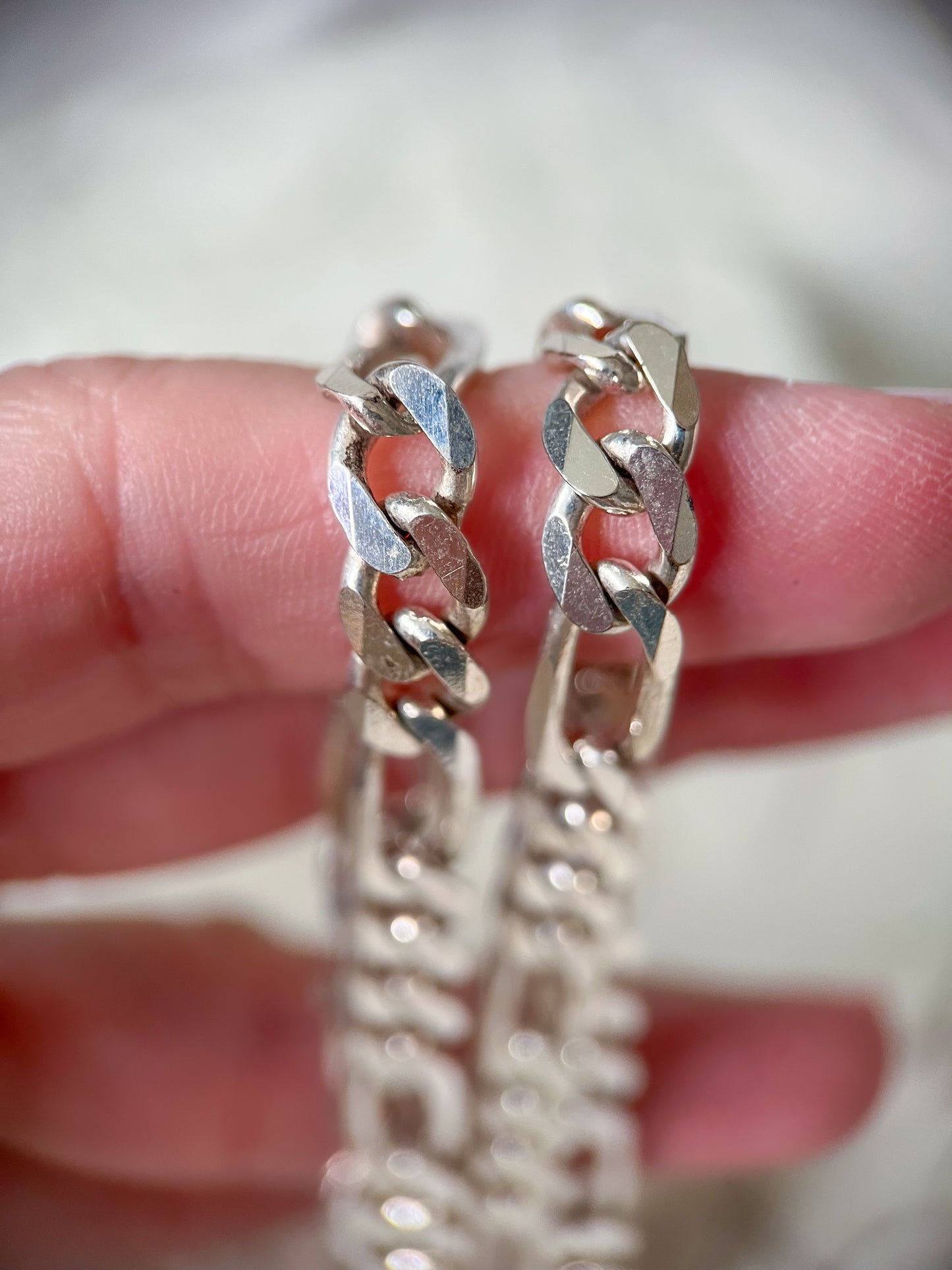Vintage Figaro Chain Sterling Silver 20 Inch Chain Necklace, circa 1990s