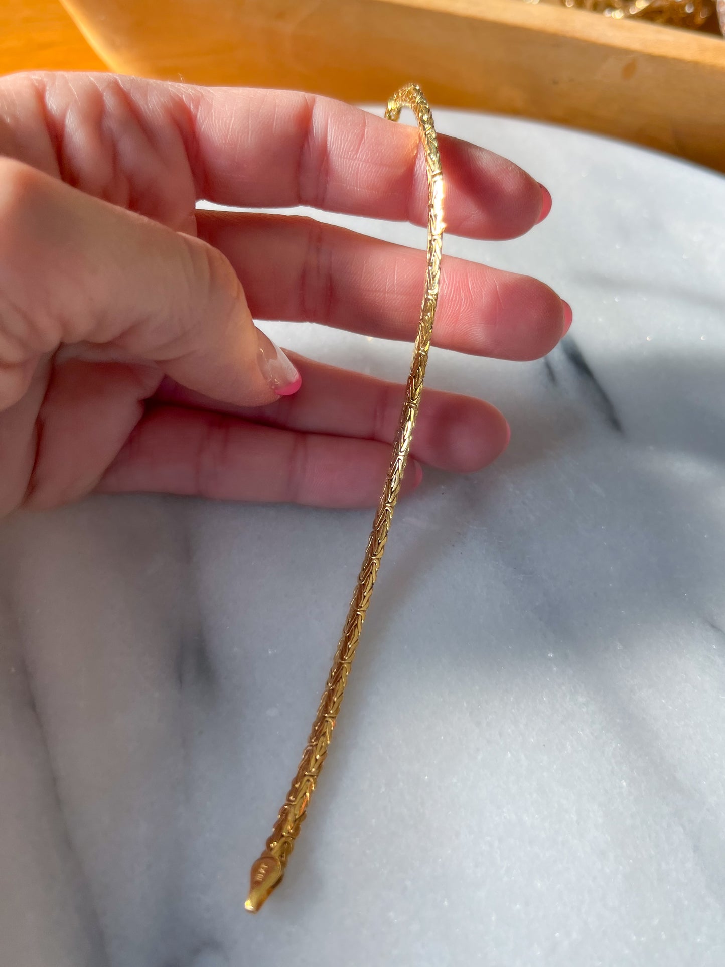 Byzantine 10k Yellow Gold 7 Inch Bracelet