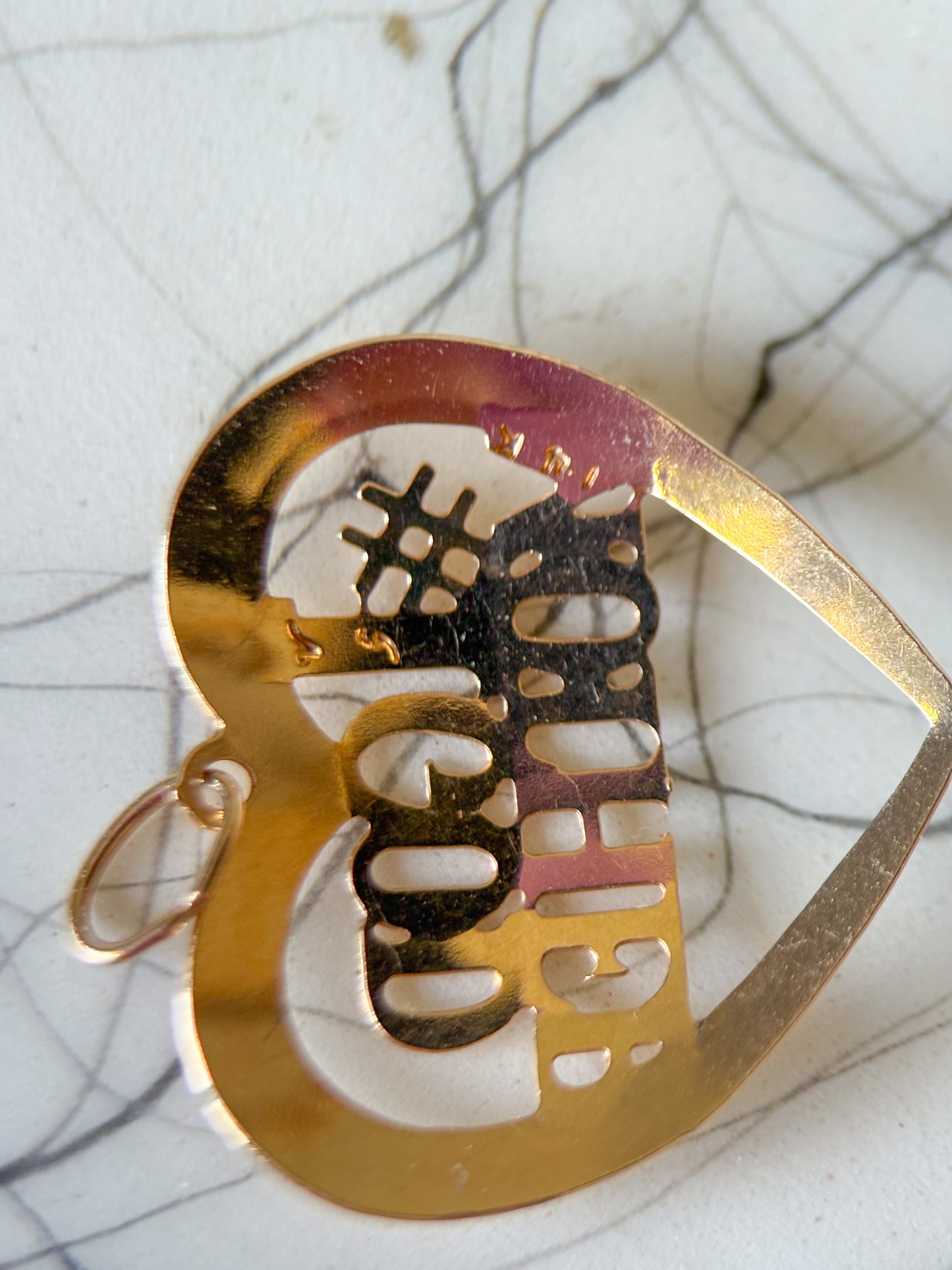 Vintage "#1 God Mother" 14k Yellow Gold Charm