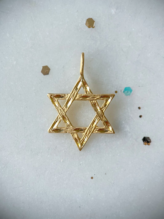 Vintage Star of David 14k Yellow Gold Charm