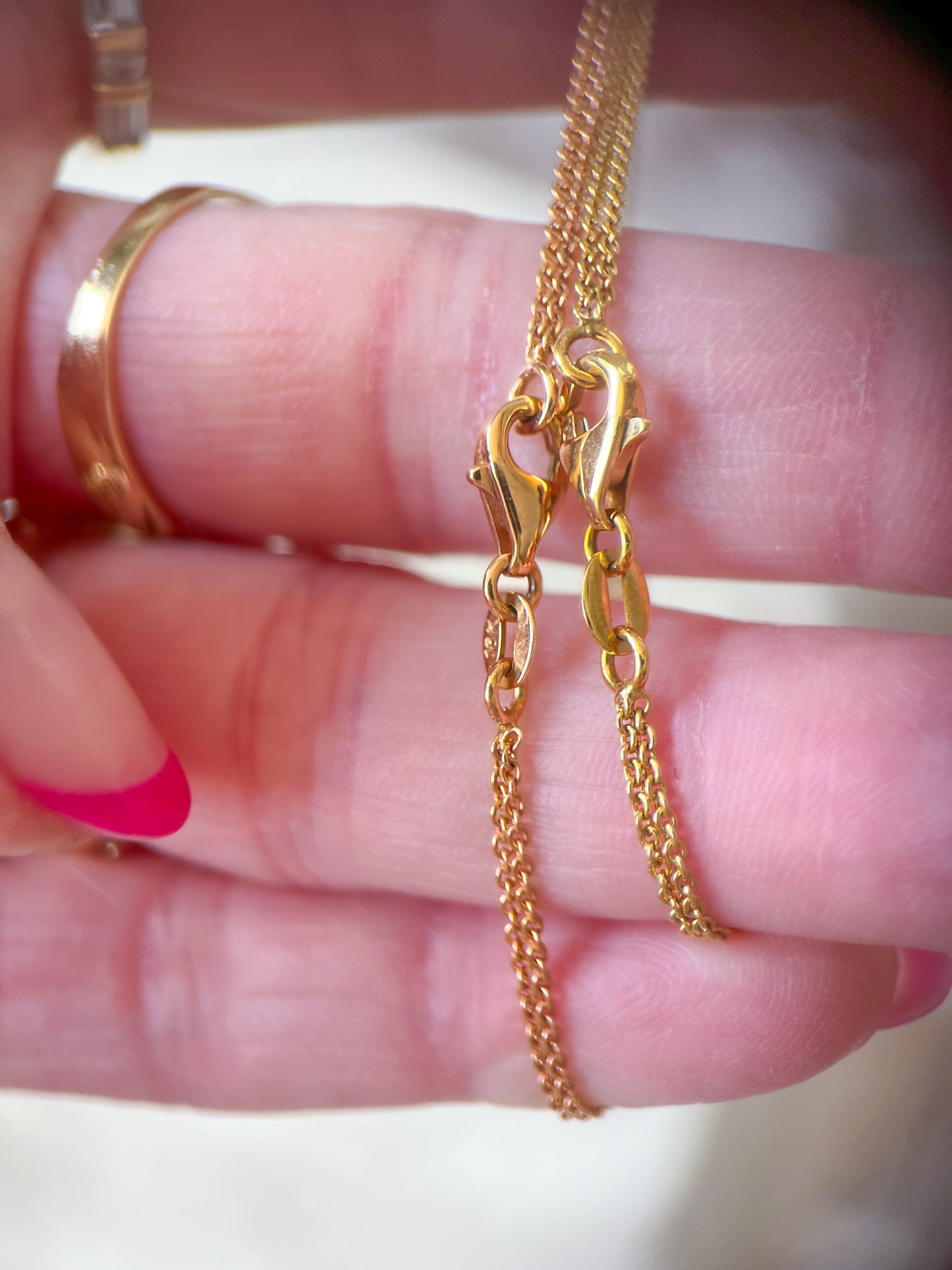 18k Yellow Gold and Rose Gold Natural Diamond Evil Eye Chain 7 Inch Bracelets