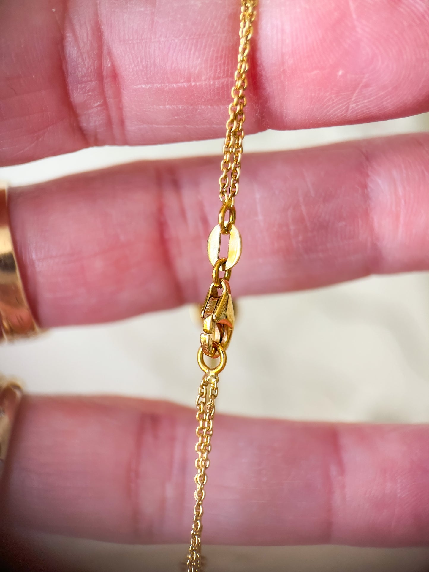 18k Yellow Gold Natural Diamond Evil Eye Chain 7 inch Bracelet