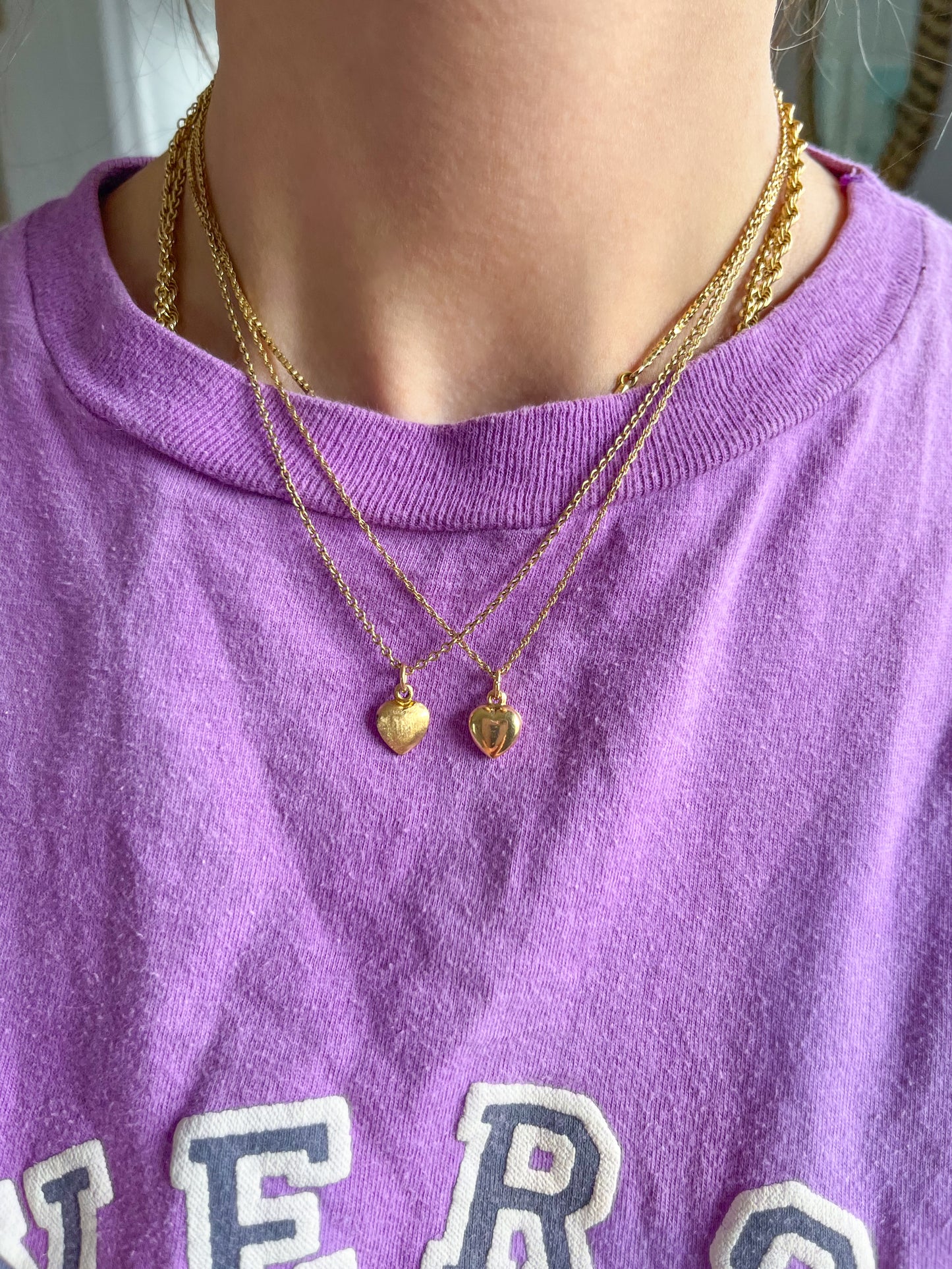 Vintage Mini Shiny Puffy Heart 14k Yellow Gold Charm