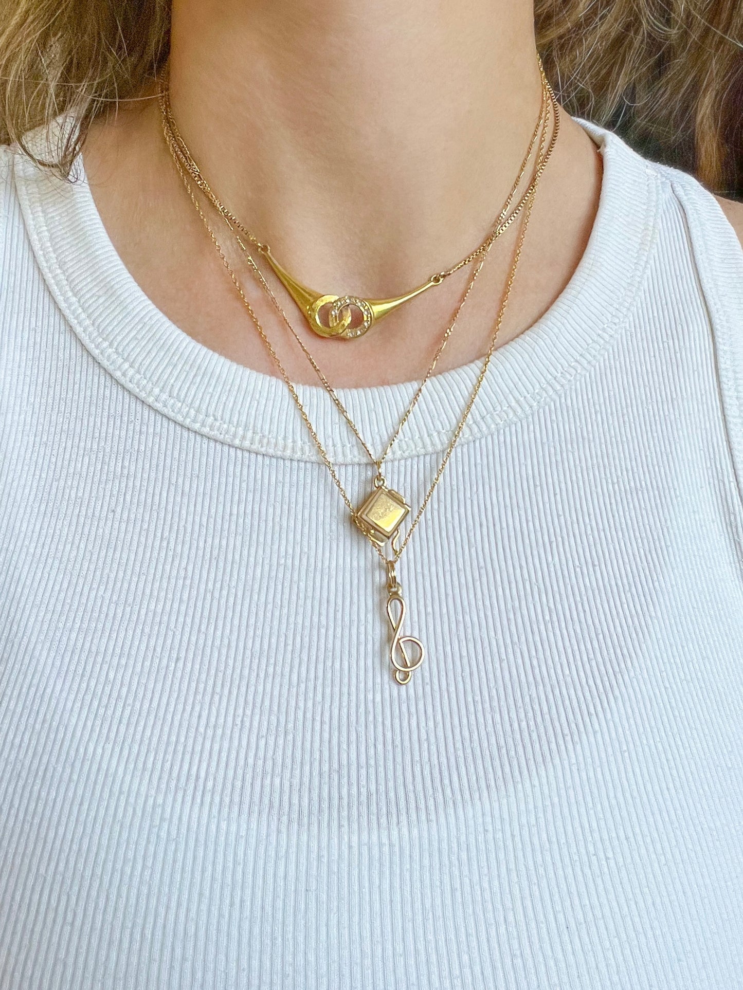 Vintage Musical Note 14k Yellow Gold Charm