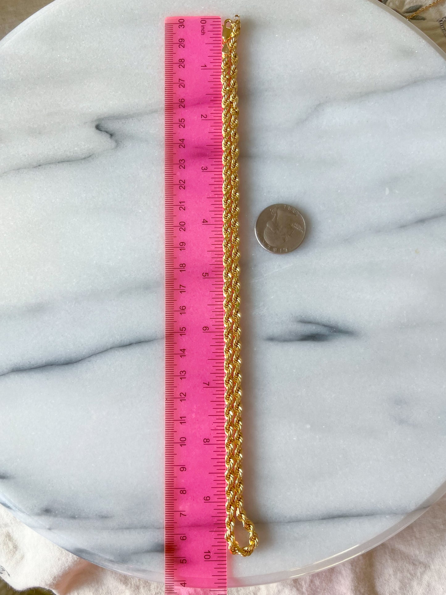 Chunky Rope Chain 10k Yellow Gold Chain 20 Inch Necklace