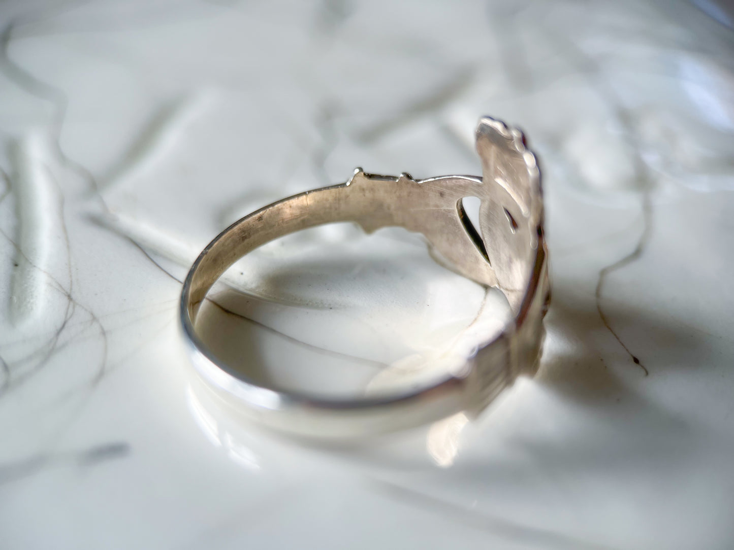 Vintage Sterling Silver Claddagh Irish Heart Ring, circa 1990s
