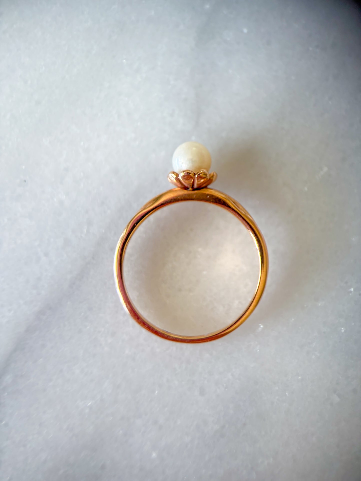 Vintage Natural Pearl 14k Yellow Gold Ring
