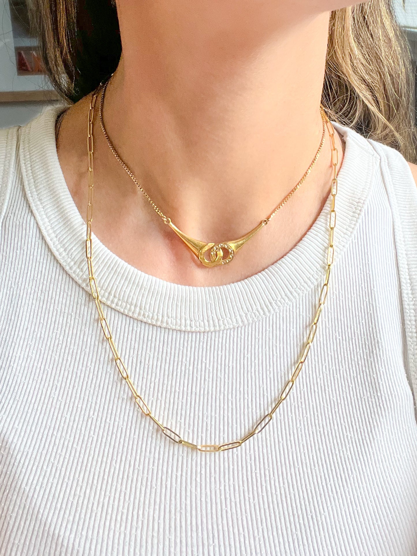 10k Yellow Gold Paperclip Chain 20 Inch Necklace