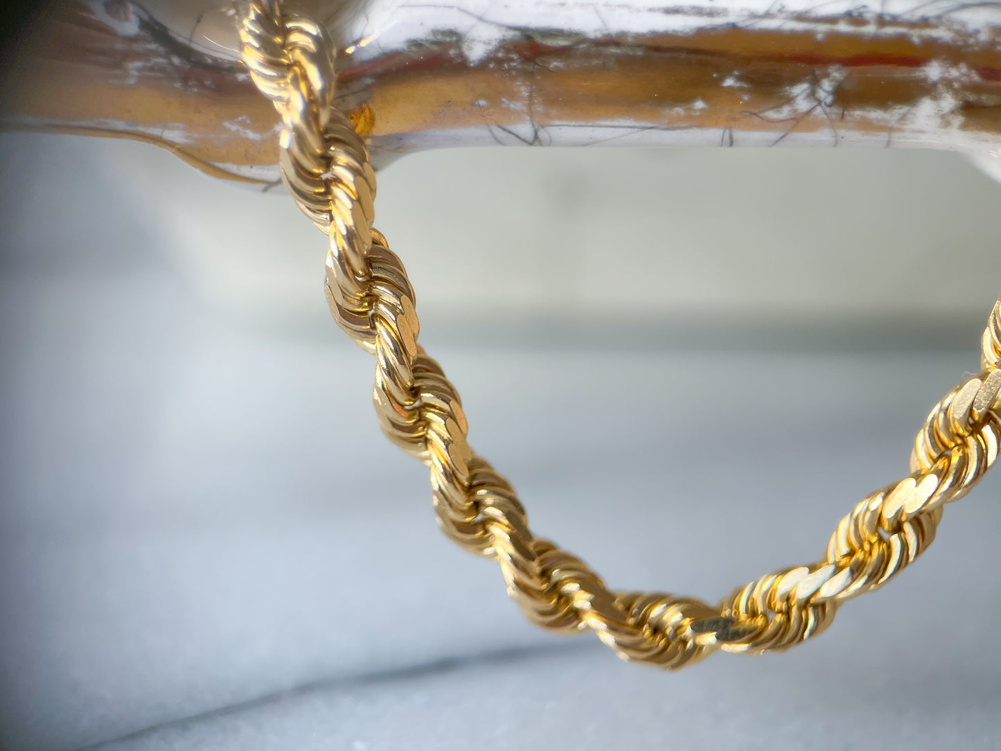 Chunky Rope Chain 10k Yellow Gold Chain 20 Inch Necklace