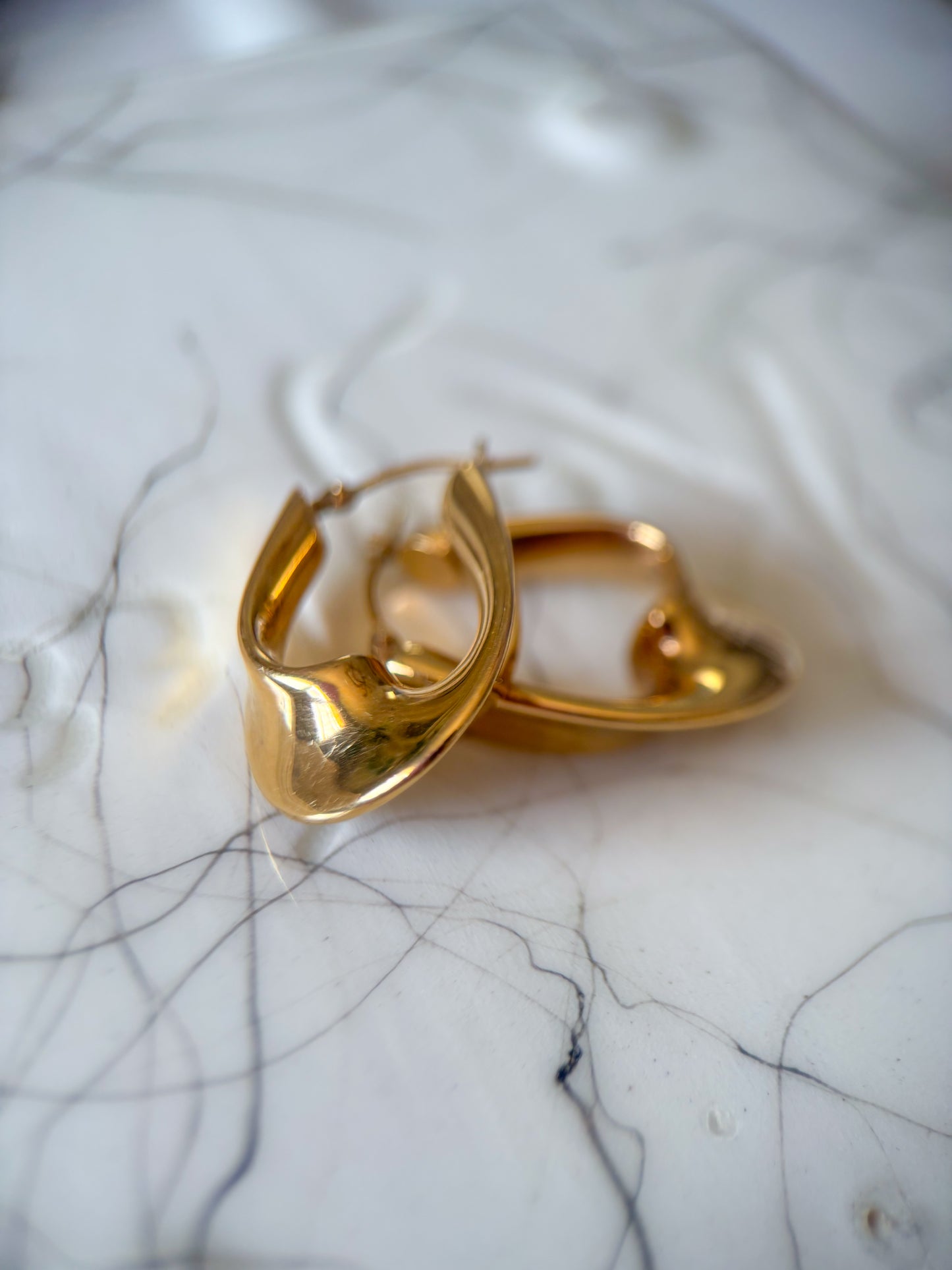 Vintage 14k Yellow Gold Twisted Hoop Earrings