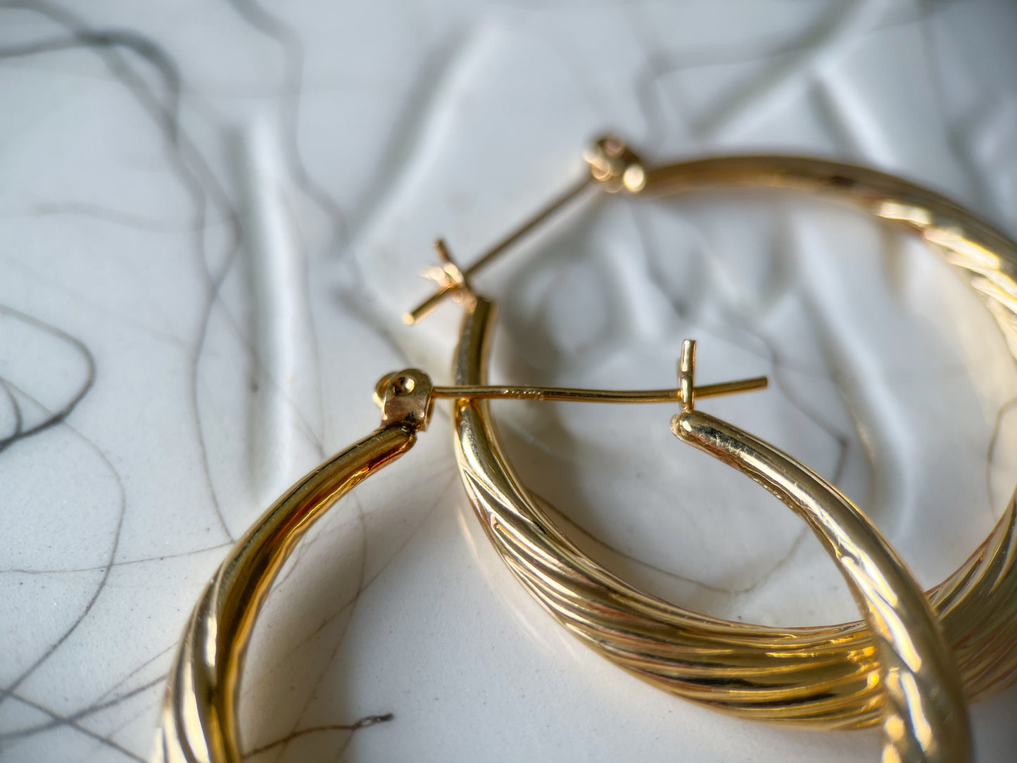 Vintage Twist 14k Yellow Gold Hoops