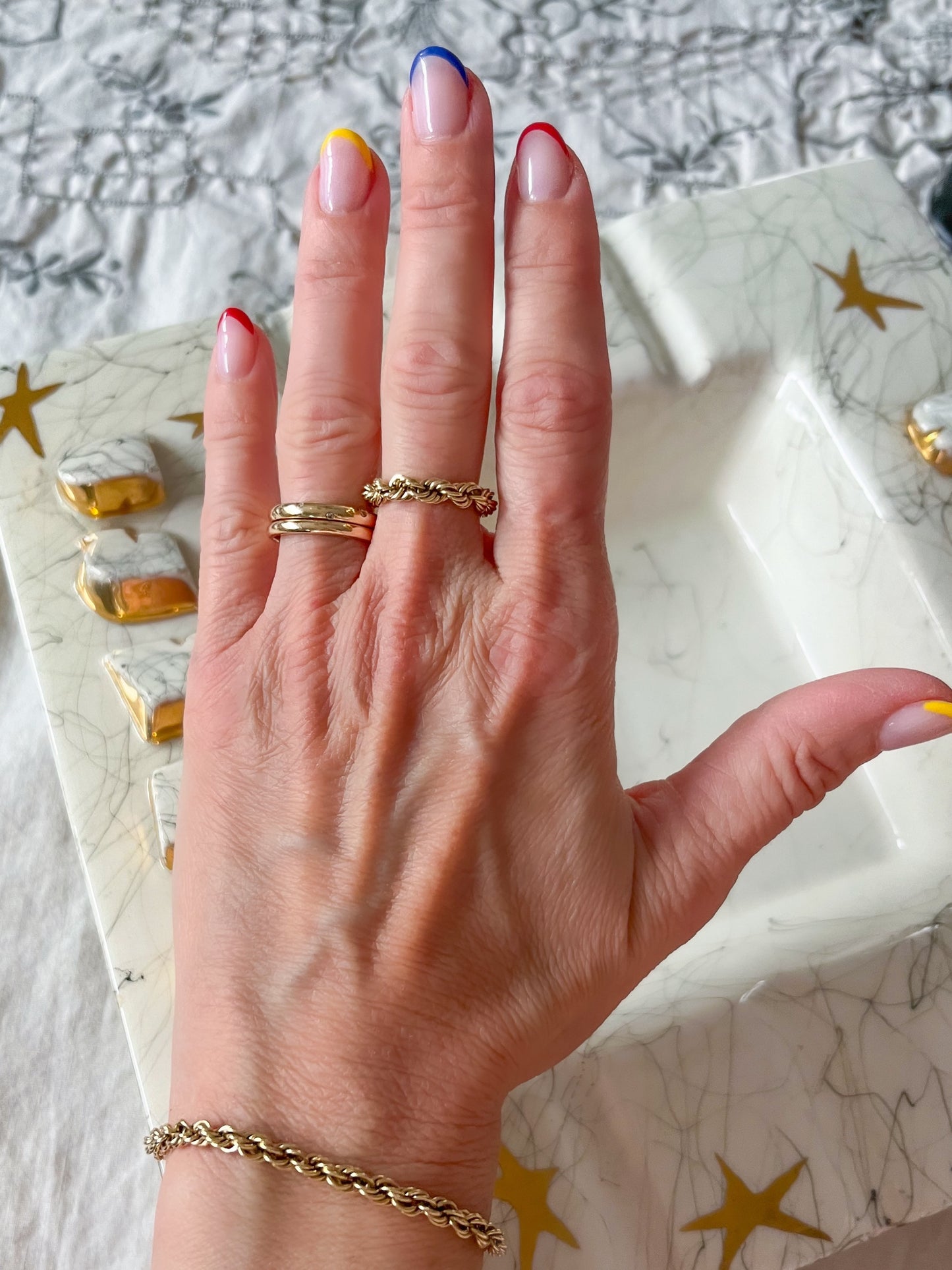 Vintage Rope Chain 14k Yellow Gold Ring